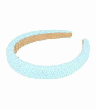 Haarband Diadeem Dik Geweven Stof Licht Aqua Blauw