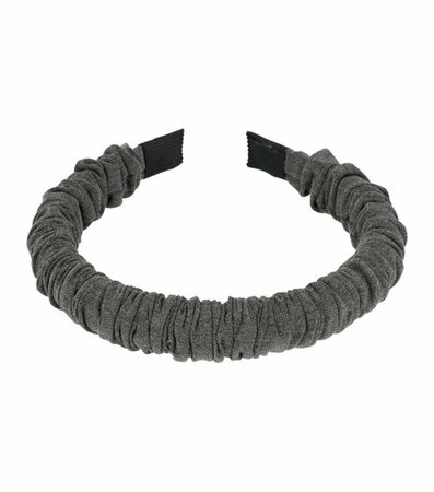 Haarband Diadeem Dik Gerimpeld Stof 2cm Grijs