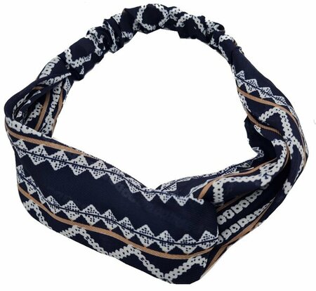 Haarband Twist Ibiza Print Blauw