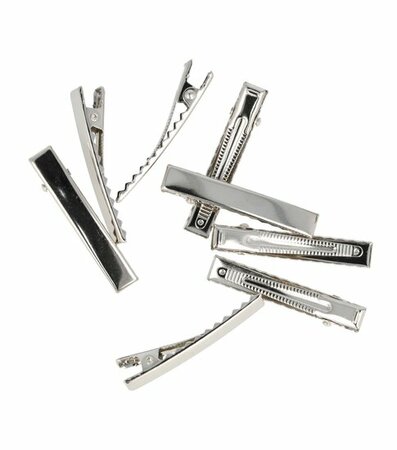 Haarspeld Alligator Recht 4,7cm Zilver 8 Stuks