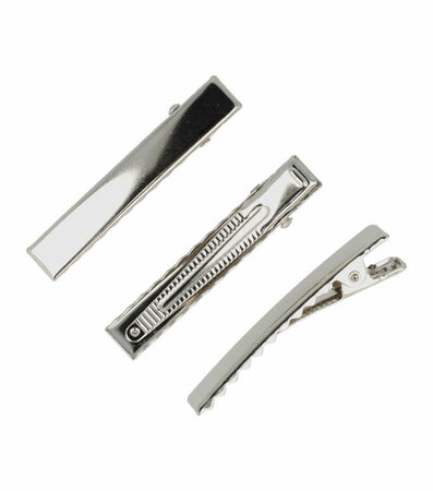 Haarspeld Alligator Recht 4,7cm Zilver 8 Stuks