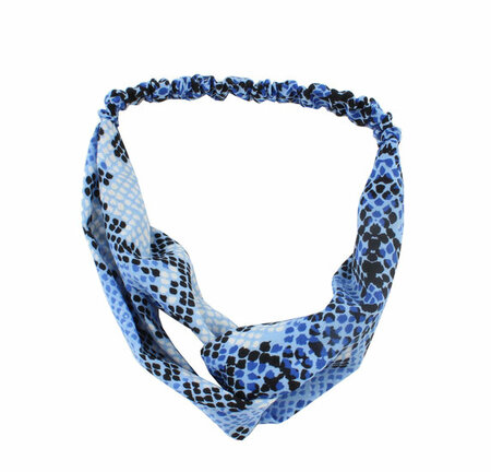 Haarband Twist Slangen Print Blauw