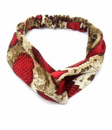 Haarband Twist Snake Print Rood