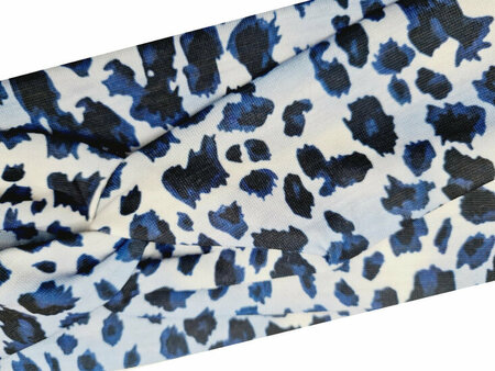 Haarband Knoop Panter Print Blauw