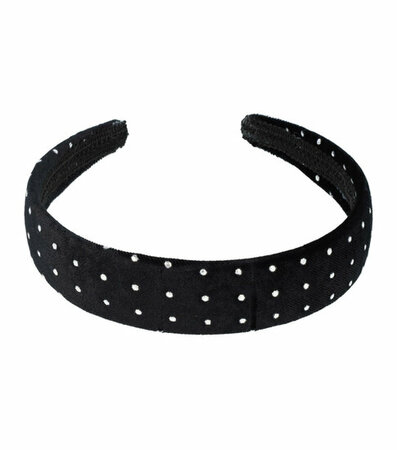 Haarband Diadeem Studs Velvet Stof 3cm Zwart