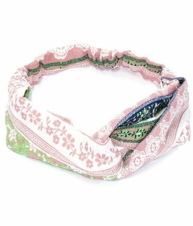 Haarband Twist Bloemen Fantasie Print Roze