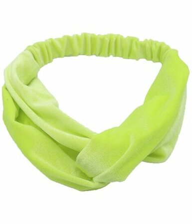 Haarband Twist Velvet Neon Geel