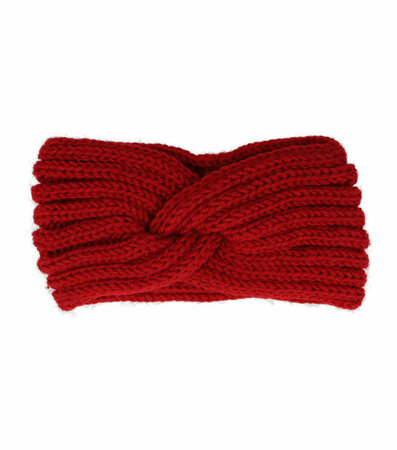 Haarband Winter Twist Knitted Rood - Gebreide Haarband