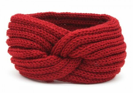 Haarband Winter Twist Knitted Rood - Gebreide Haarband