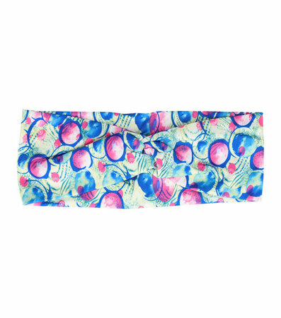 Haarband Hoofdband Twist Knoop Cirkel Fantasie Print Patroon Stof Roze Blauw Groen