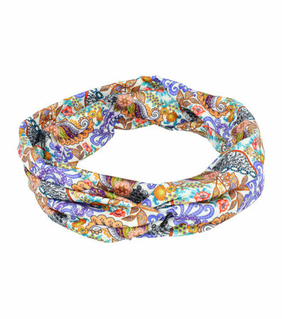 Haarband Knoop Paisley Bloemen Print 11cm Color Paars Hoofdband Haar Hair Band