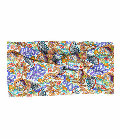 Haarband Knoop Paisley Bloemen Print 11cm Color Paars Hoofdband Haar Hair Band