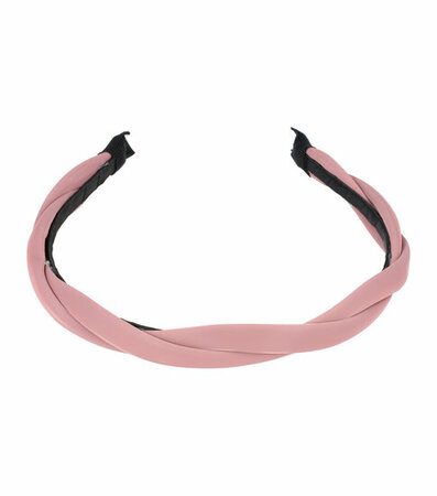 Haarband Diadeem Gedraaid Imitatie Leder Oud Roze