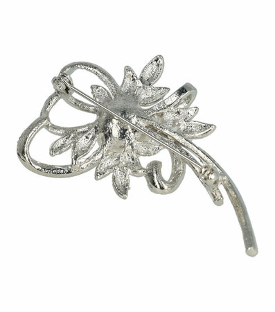 Haarbroche Fantasie Vorm Parel 6cm Wit Zilver