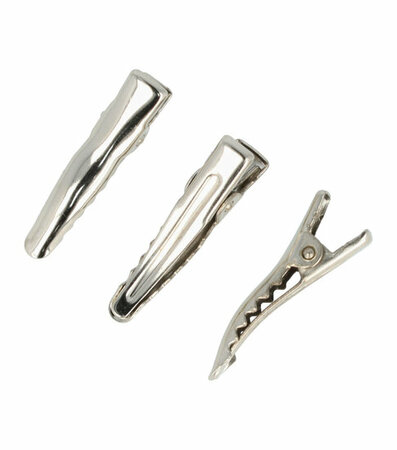 Haarspeld Alligator Gebogen 3cm Zilver 10 Stuks