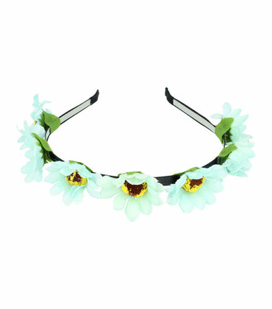 Haarband Diadeem Bloemen 3cm Mint Groen