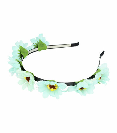 Haarband Diadeem Bloemen 3cm Mint Groen