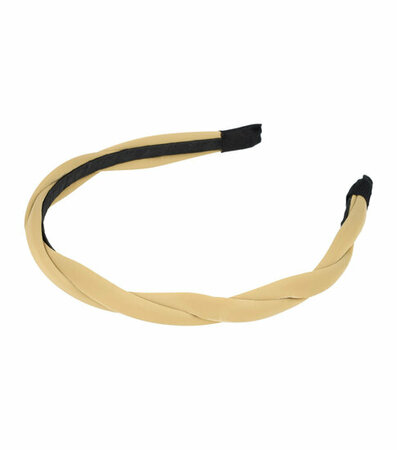 Haarband Diadeem Gedraaid Imitatie Leder Beige