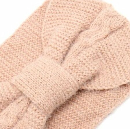 Haarband Knoop Knitted Soft Oud Roze - Gebreide Haarband