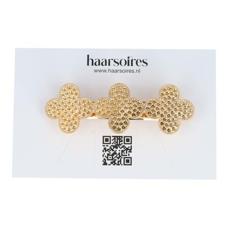 Haarspeld Klavertje Vier Metaal 7,5cm Goud